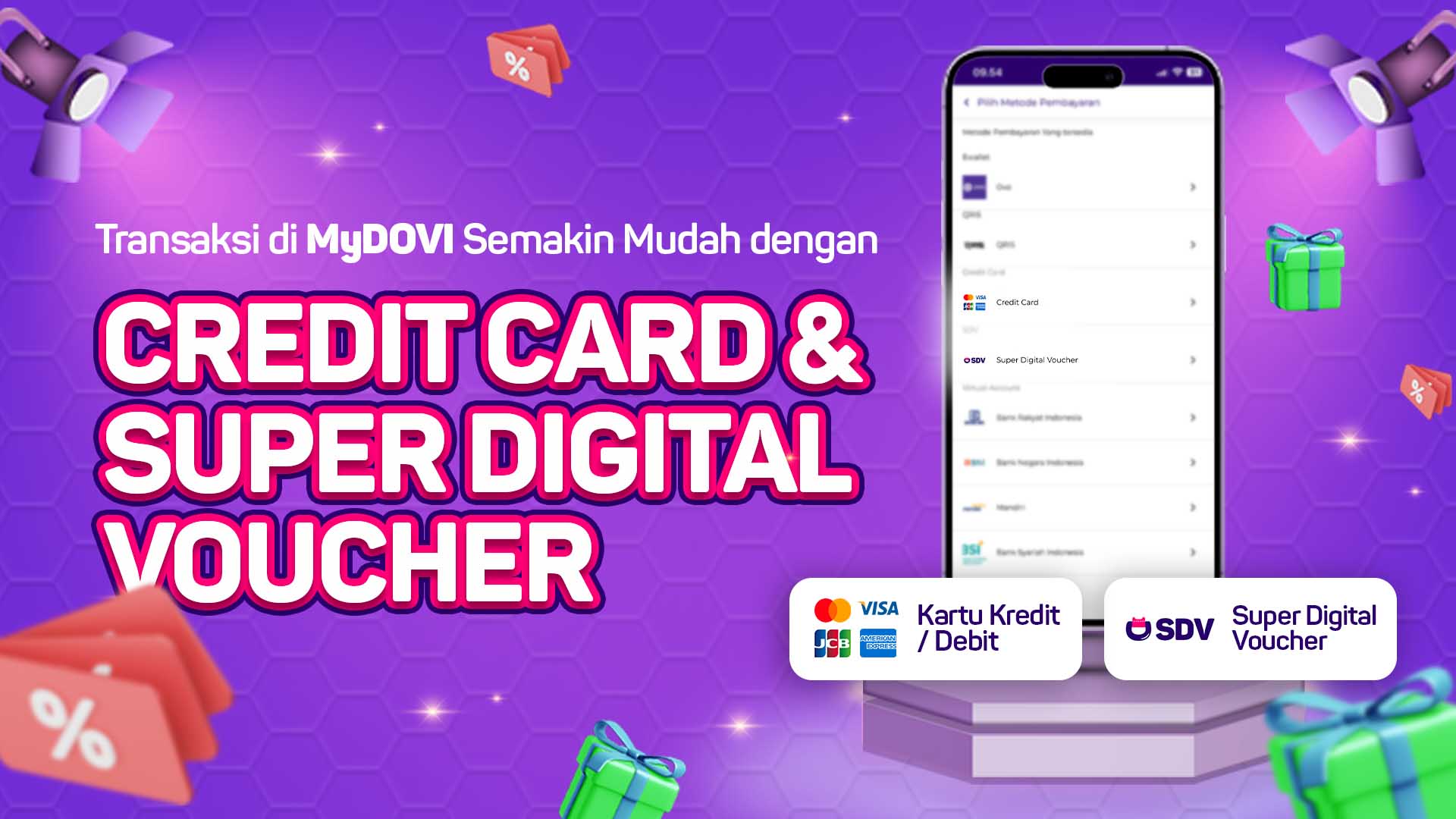 Beli Voucher Digital di MyDOVI Makin Fleksibel Pakai Kartu Kredit dan Super D-Voucher!
